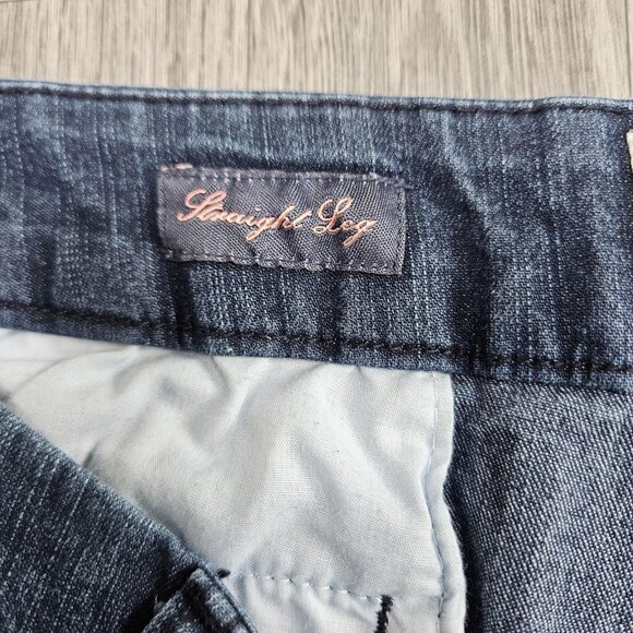 St Johns Bay Jeans Womens 16P Blue Straight Leg Stretch Denim Pants Casual - Picture 5 of 13